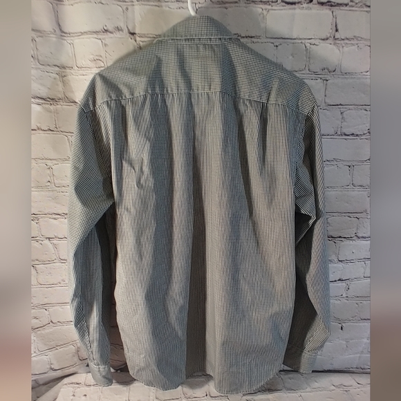 UNTUCKit Large Button down Checkered Gingham Green Blue White Button Down Shirt - Picture 5 of 16